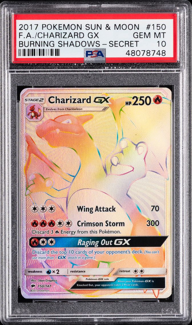 Charizard GX, graded PSA 10