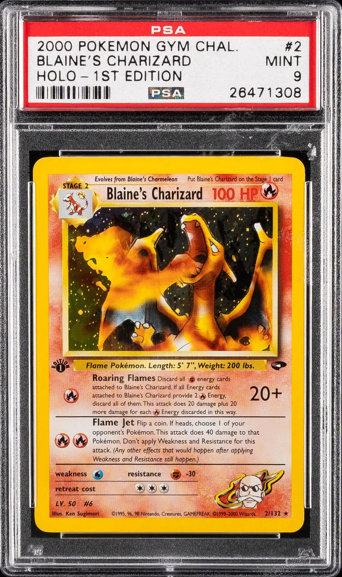Blaine's Charizard, graded PSA 9