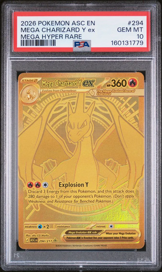 Mega Charizard Y EX, graded PSA 10