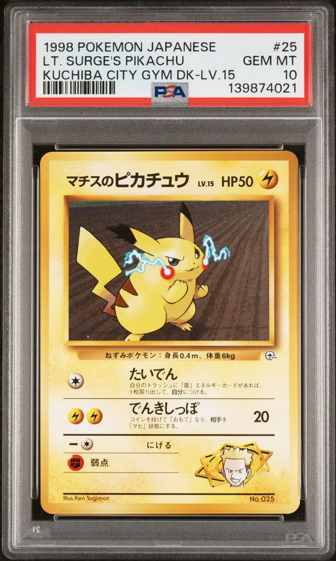 LT. Surge's Pikachu, graded PSA 10