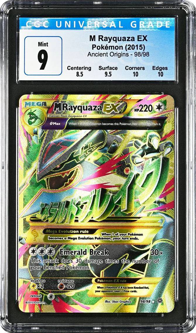 M Rayquaza EX, graded CGC 9