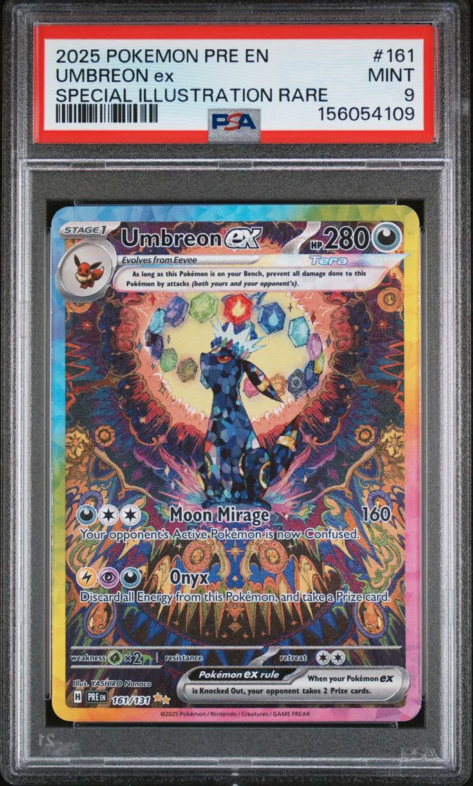 2025 #161 Umbreon EX PSA 9 Pre EN-Prismatic Evolutions, graded PSA 9