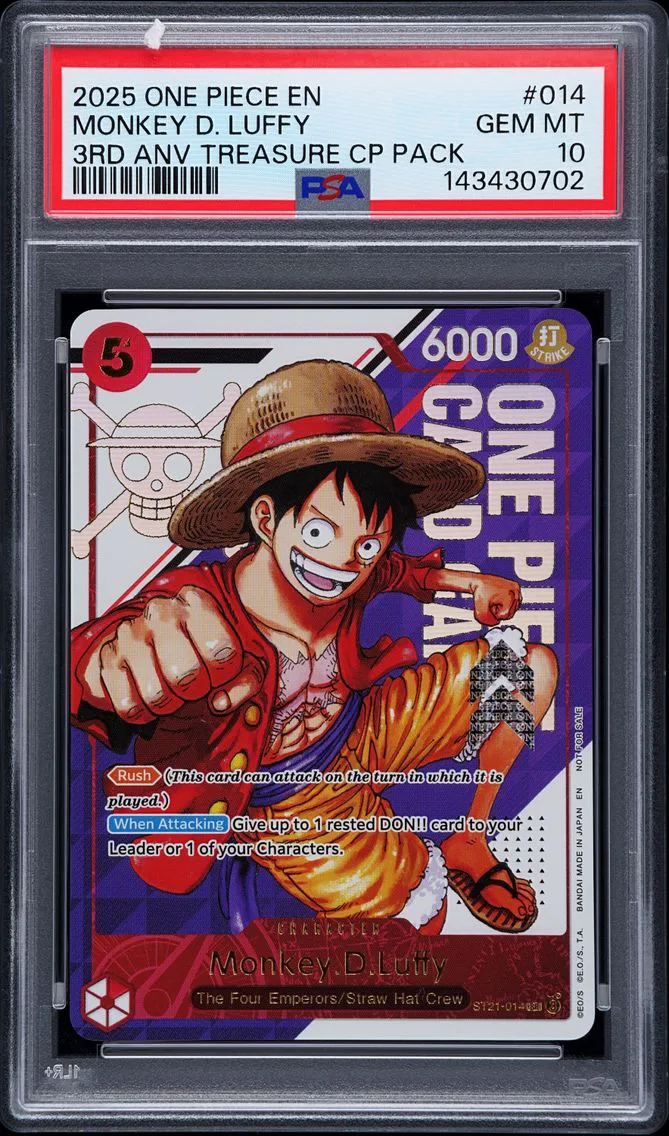 Monkey D. Luffy, graded PSA 10