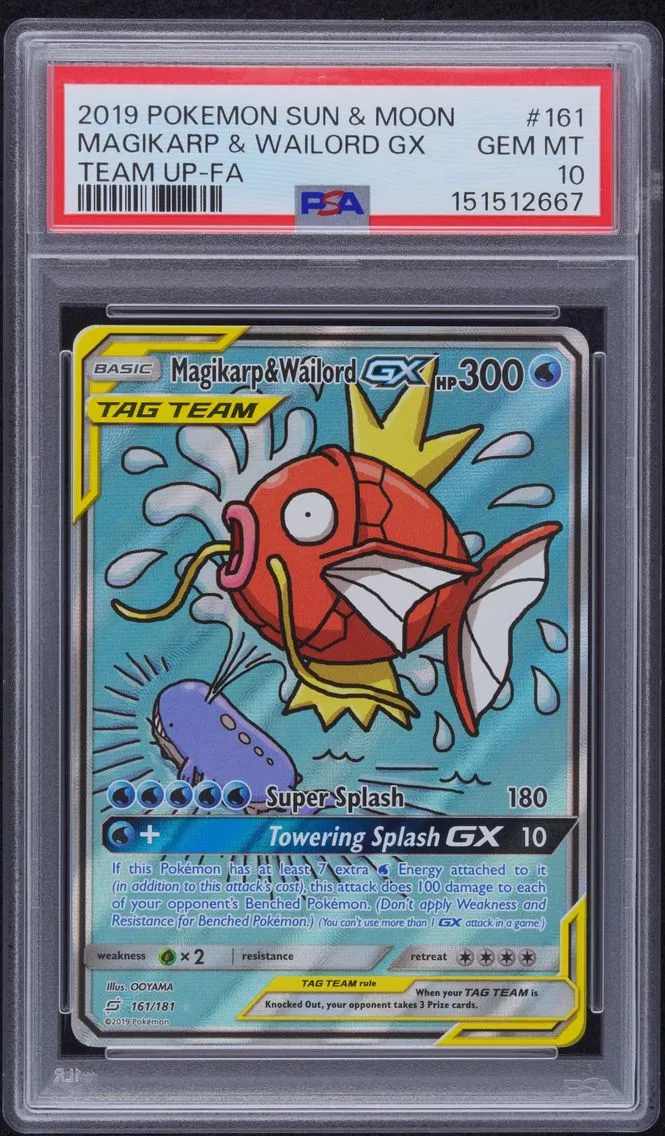 Magikarp & Wailord GX, graded PSA 10