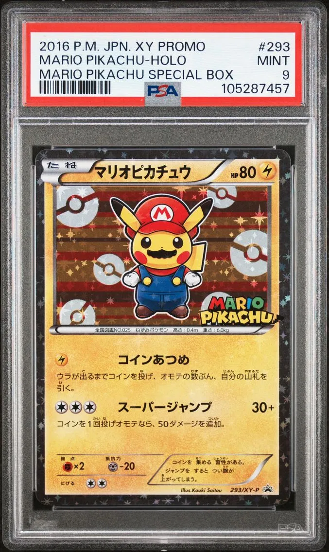 Mario Pikachu, graded PSA 9