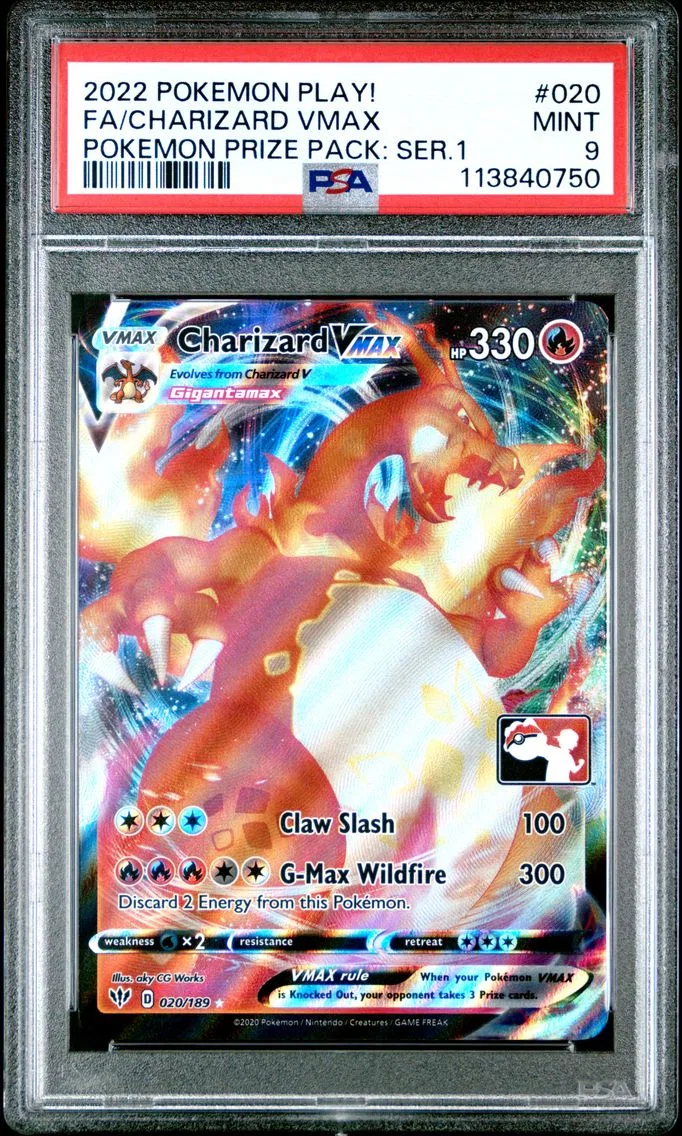 Charizard VMAX, graded PSA 9