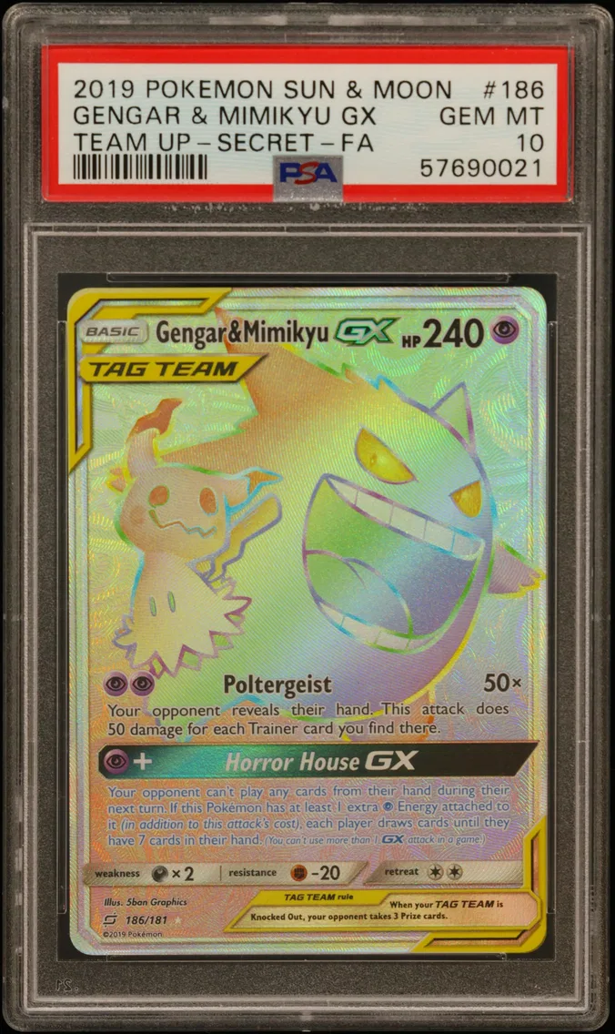 Gengar & Mimikyu GX, graded PSA 10