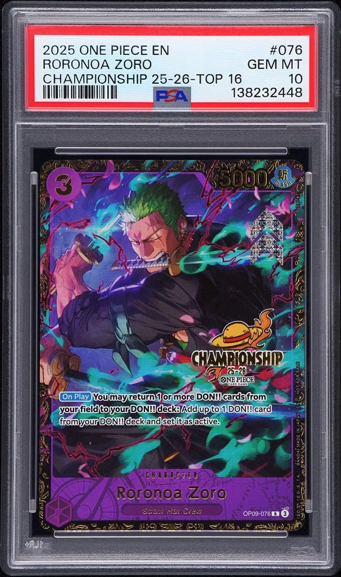 Roronoa Zoro, graded PSA 10