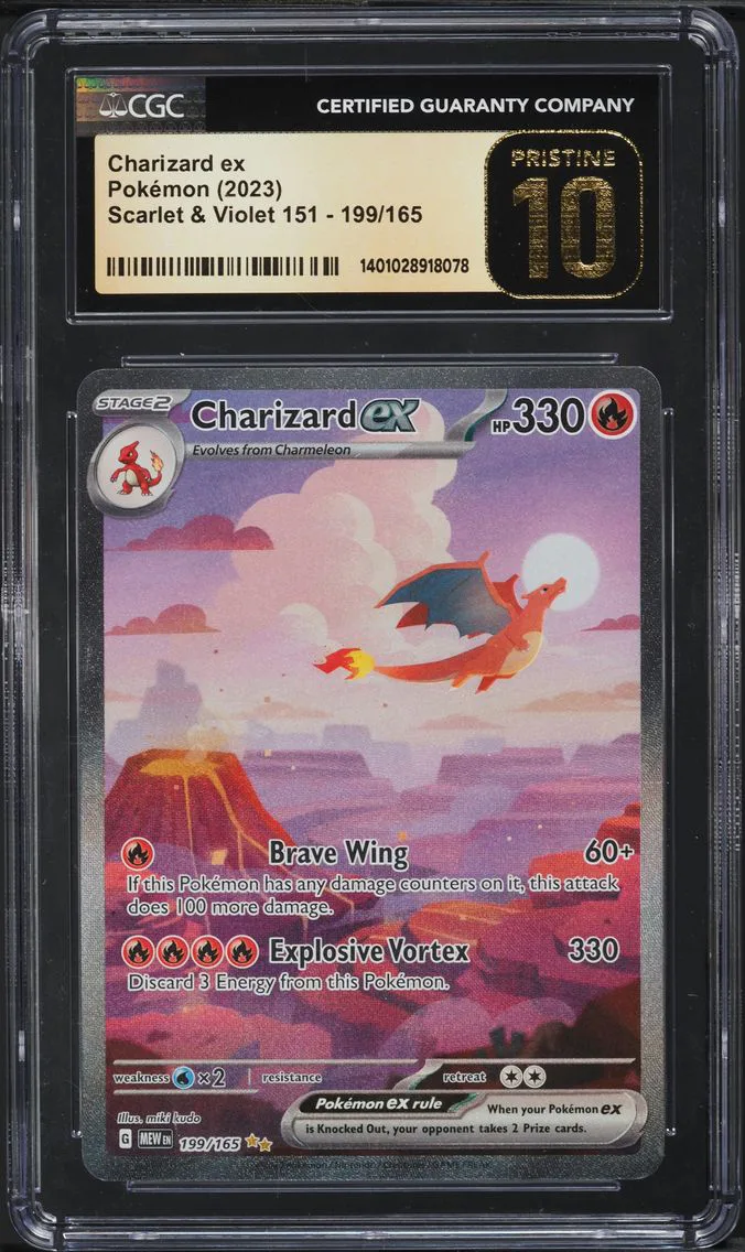 Charizard ex, graded CGC 10