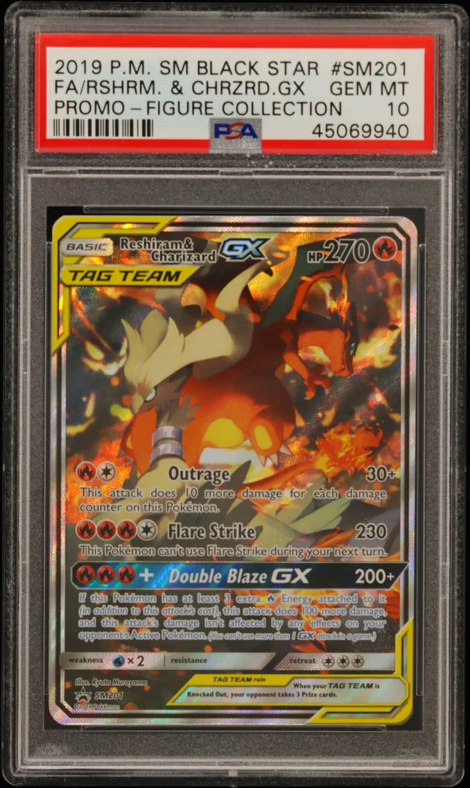 Reshiram & Charizard GX, graded PSA 10