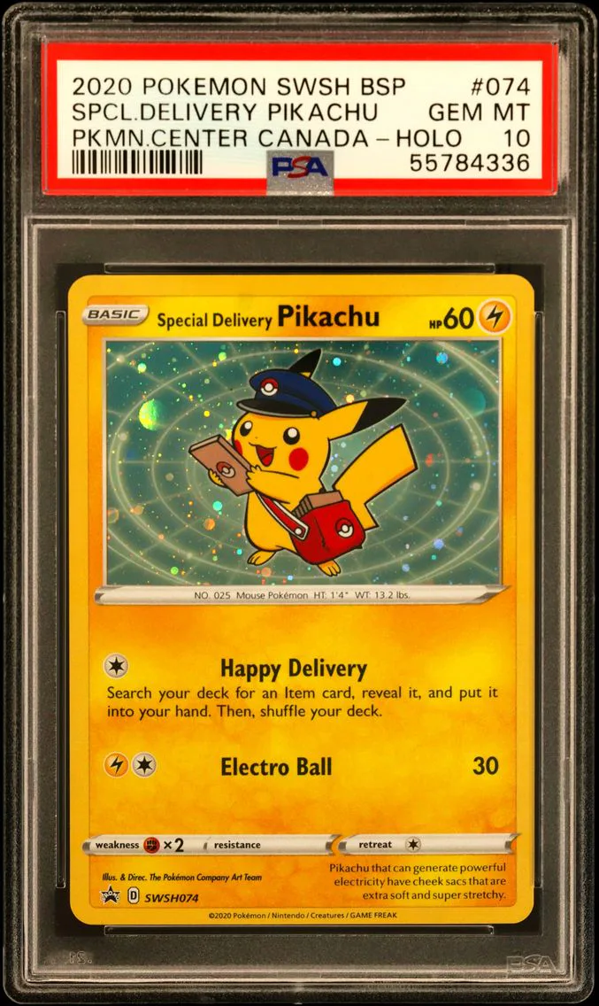 Special Delivery Pikachu, graded PSA 10